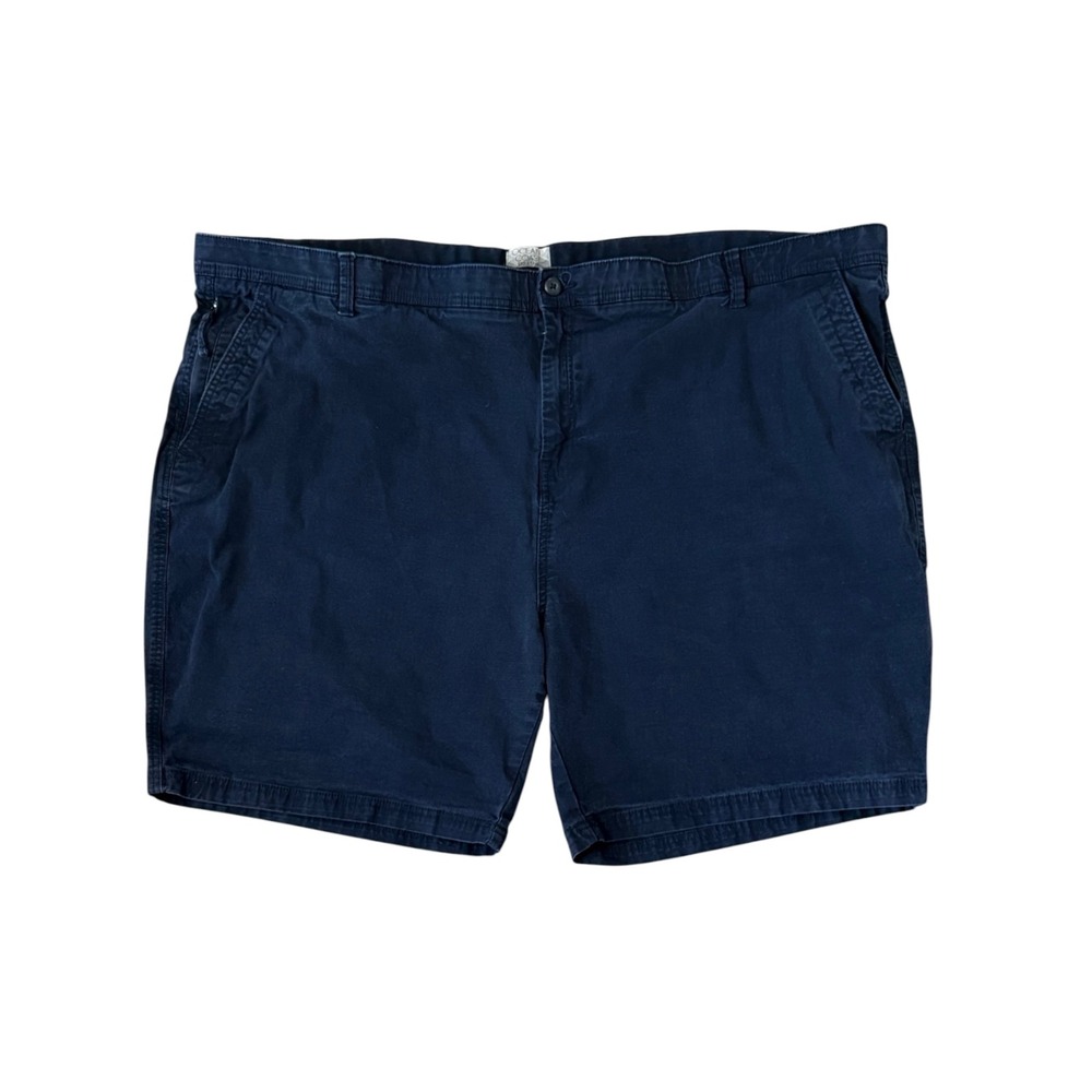 Ocean Coast Mens Big & Tall Navy Blue‎ Flat Front Stretch Chino Shorts Size 52